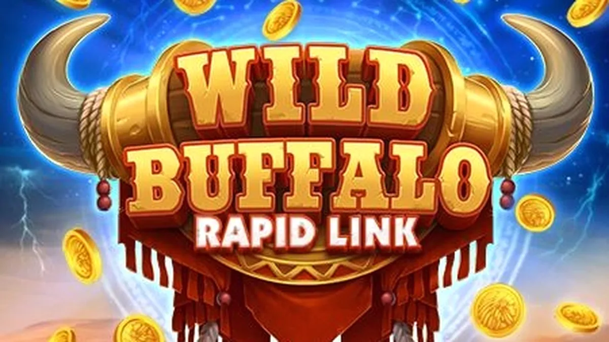 Pemandangan padang rumput liar dengan simbol kerbau dalam permainan Wild Buffalo: Rapid Link